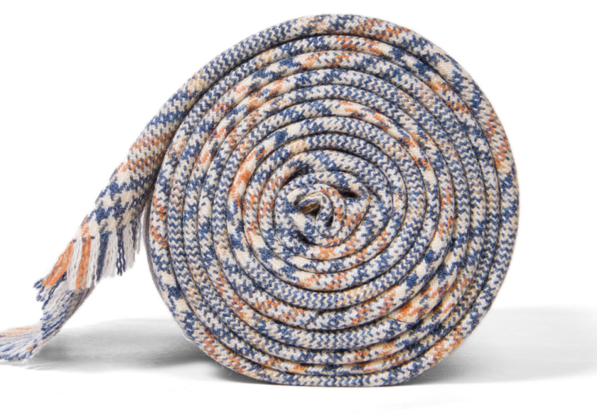 Corvara Light Blue Plaid Frayed Wool Tie