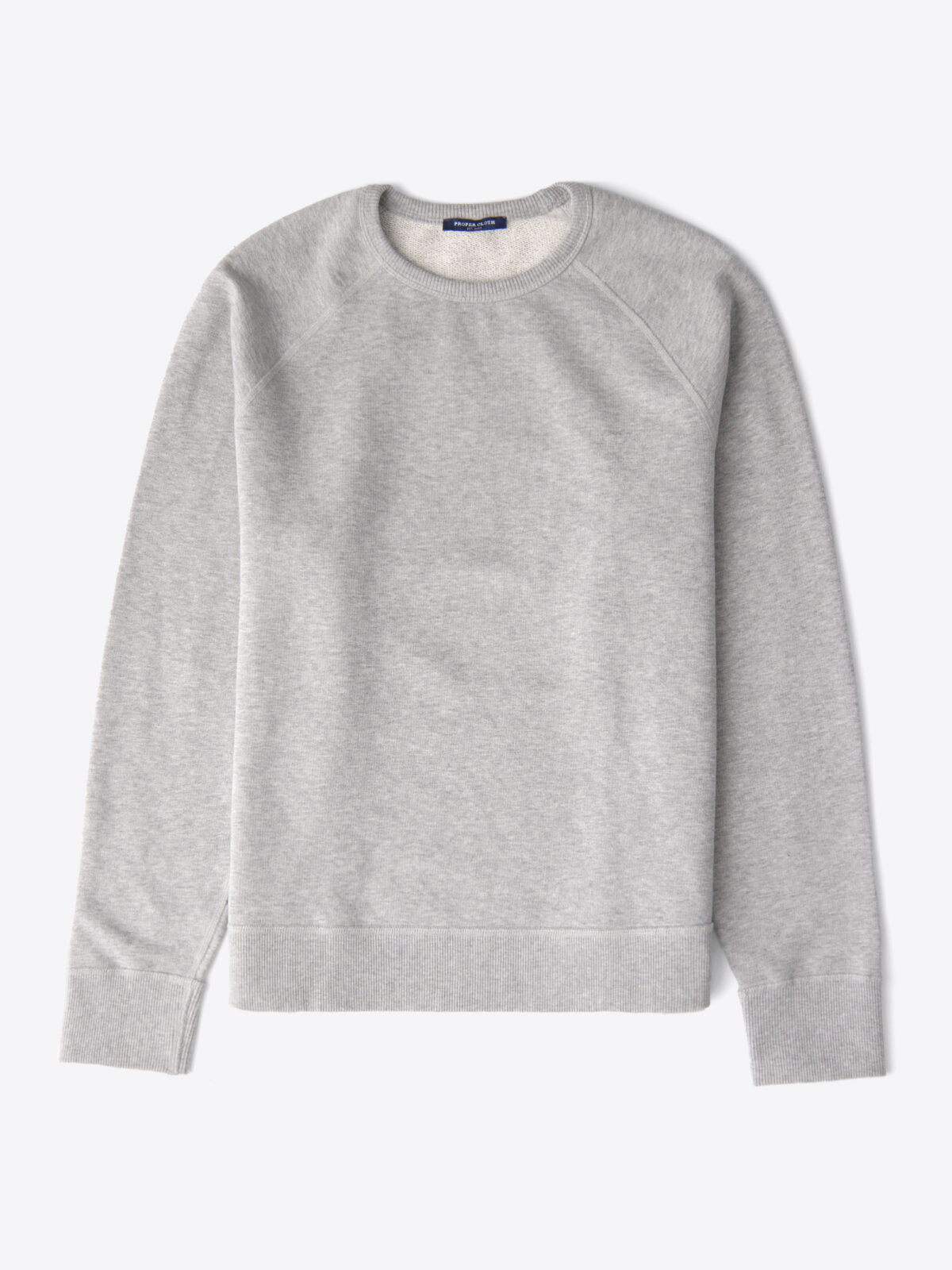 Grey Raglan Sleeve Cotton Sweatshirt by Proper Cloth