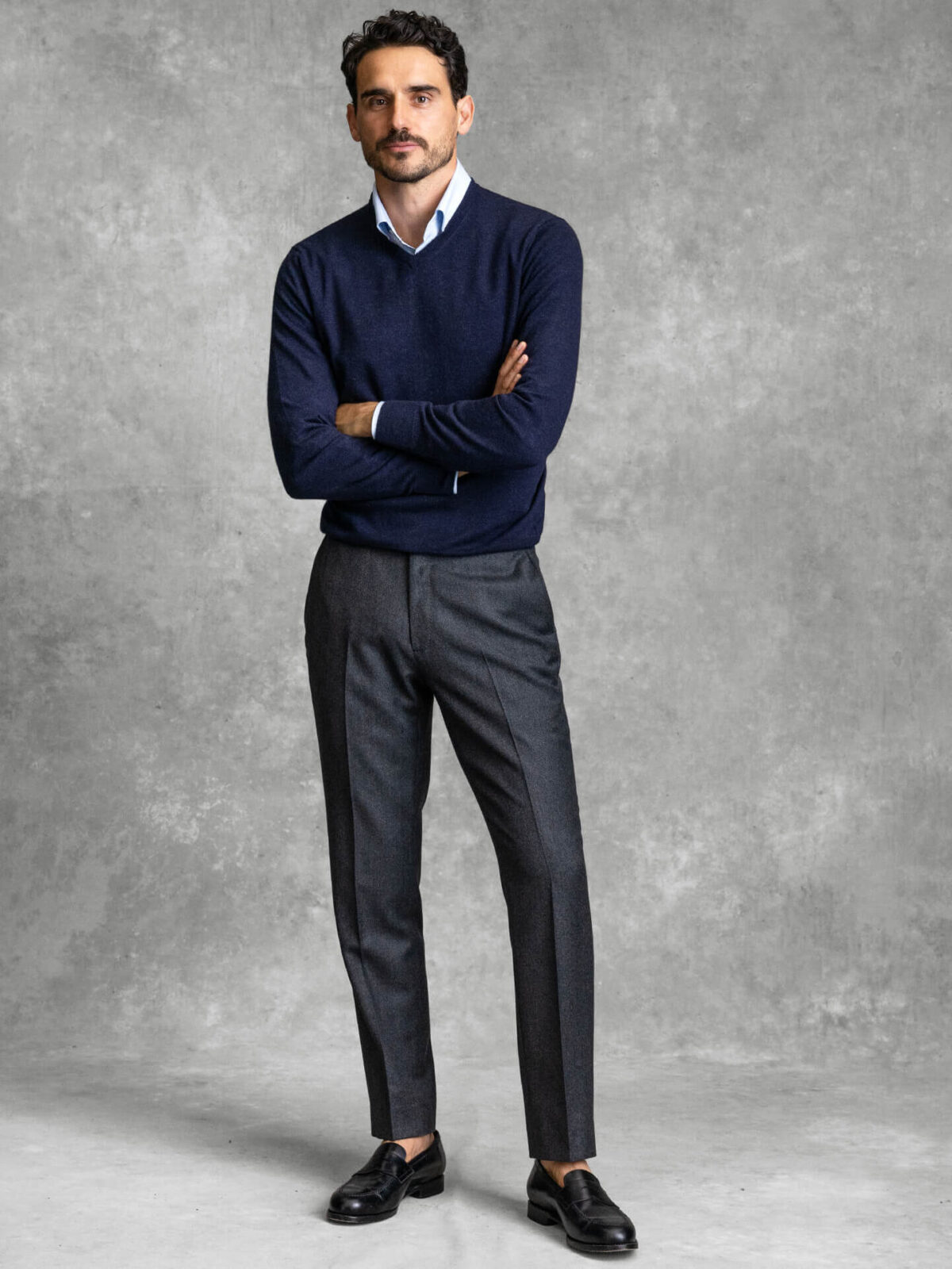 dress pants sweater with comfortable cut in light blue way regular slim Stylish Outfit Ideas for Men: