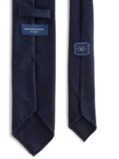 Bergamo Navy Herringbone Wool Tie Product Thumbnail 4