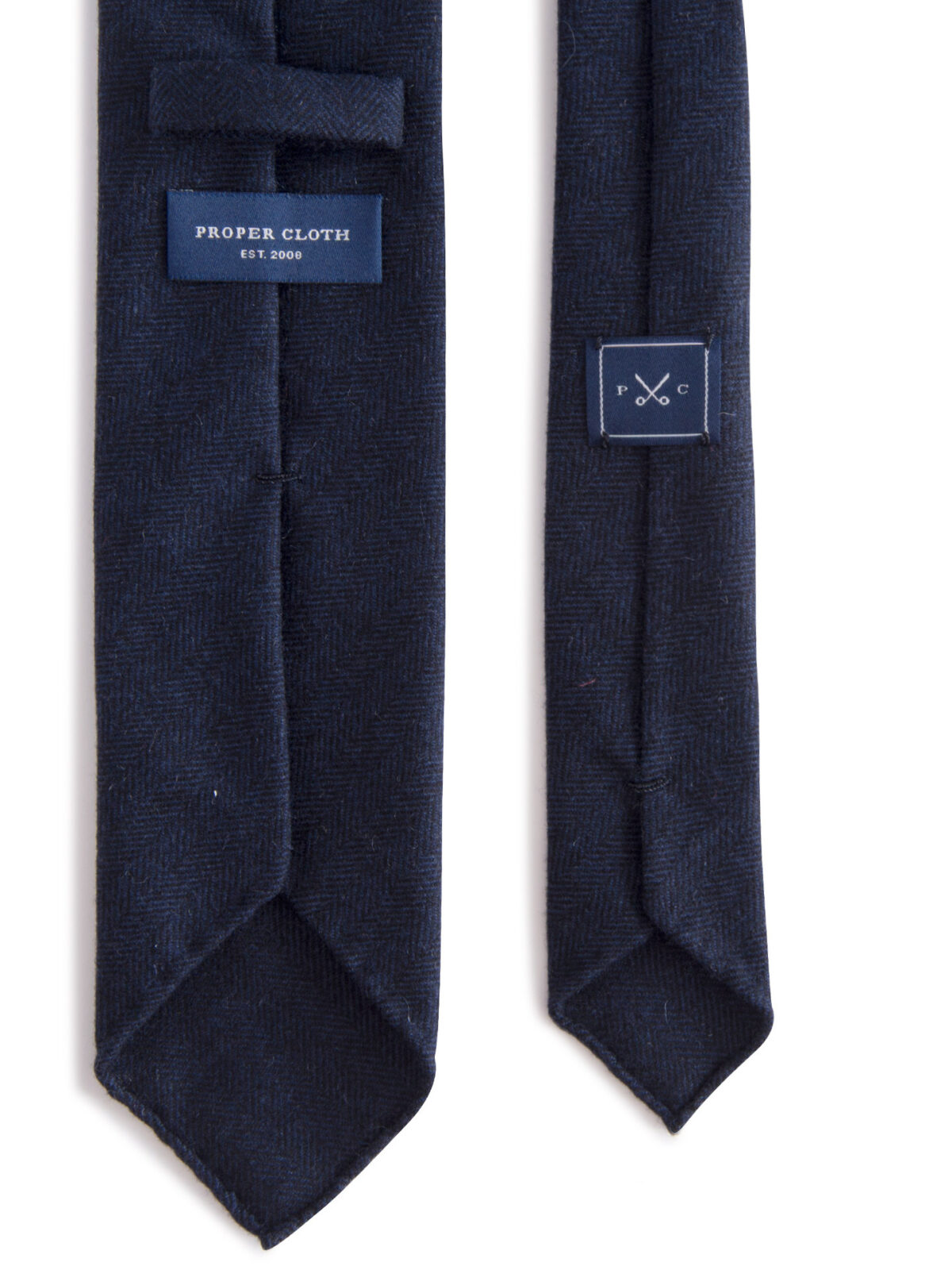 Bergamo Navy Herringbone Wool Tie