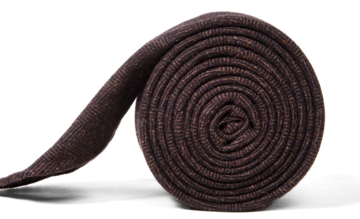 Bergamo Brown Herringbone Wool Tie