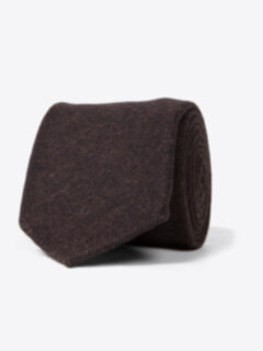Bergamo Brown Herringbone Wool Tie Product Thumbnail 1