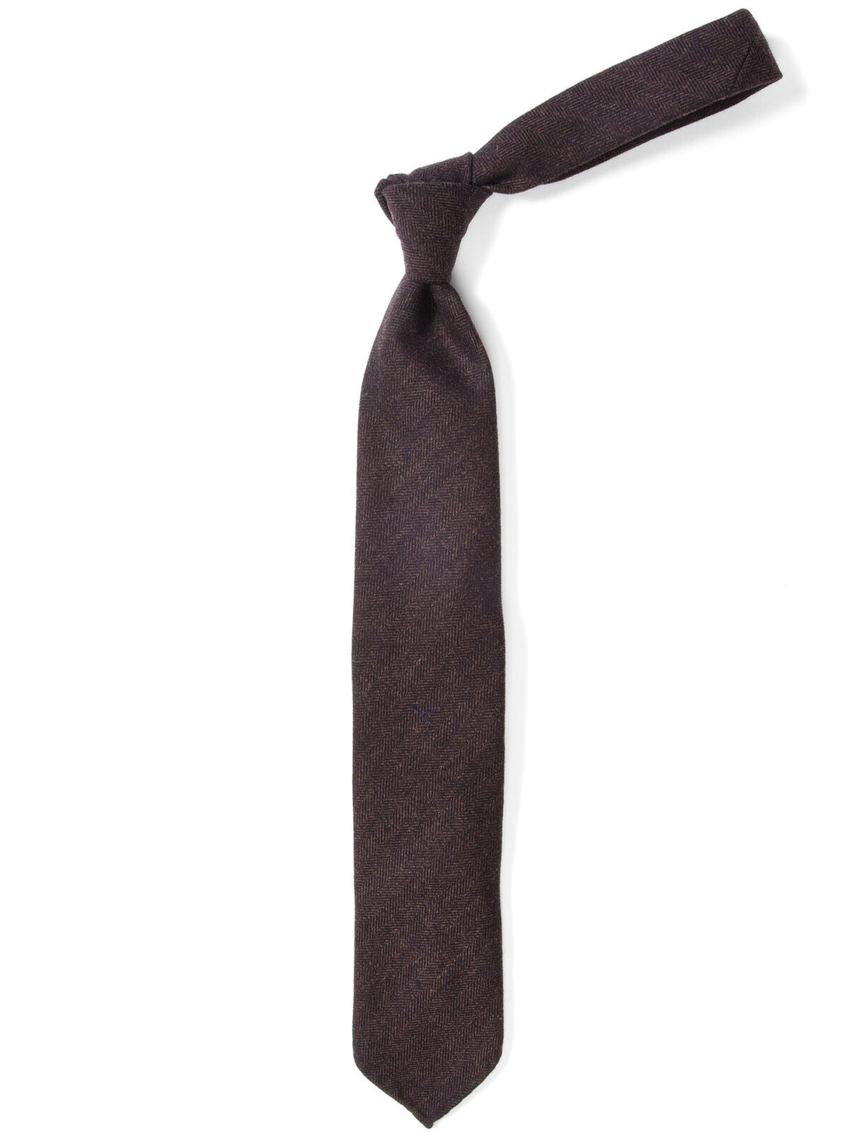 Bergamo Brown Herringbone Wool Tie