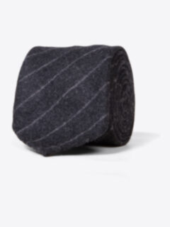 Shop Brescia Charcoal Striped Wool Tie