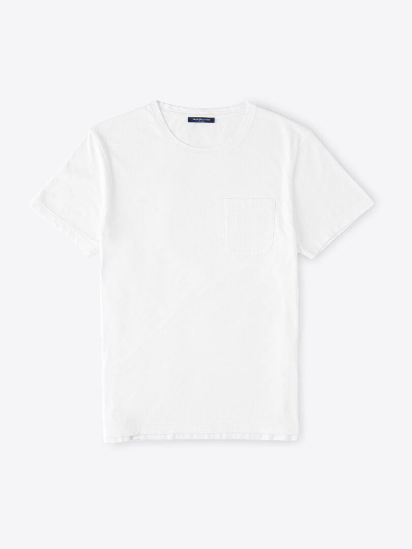 White Slub Pocket T-Shirt - Proper Cloth