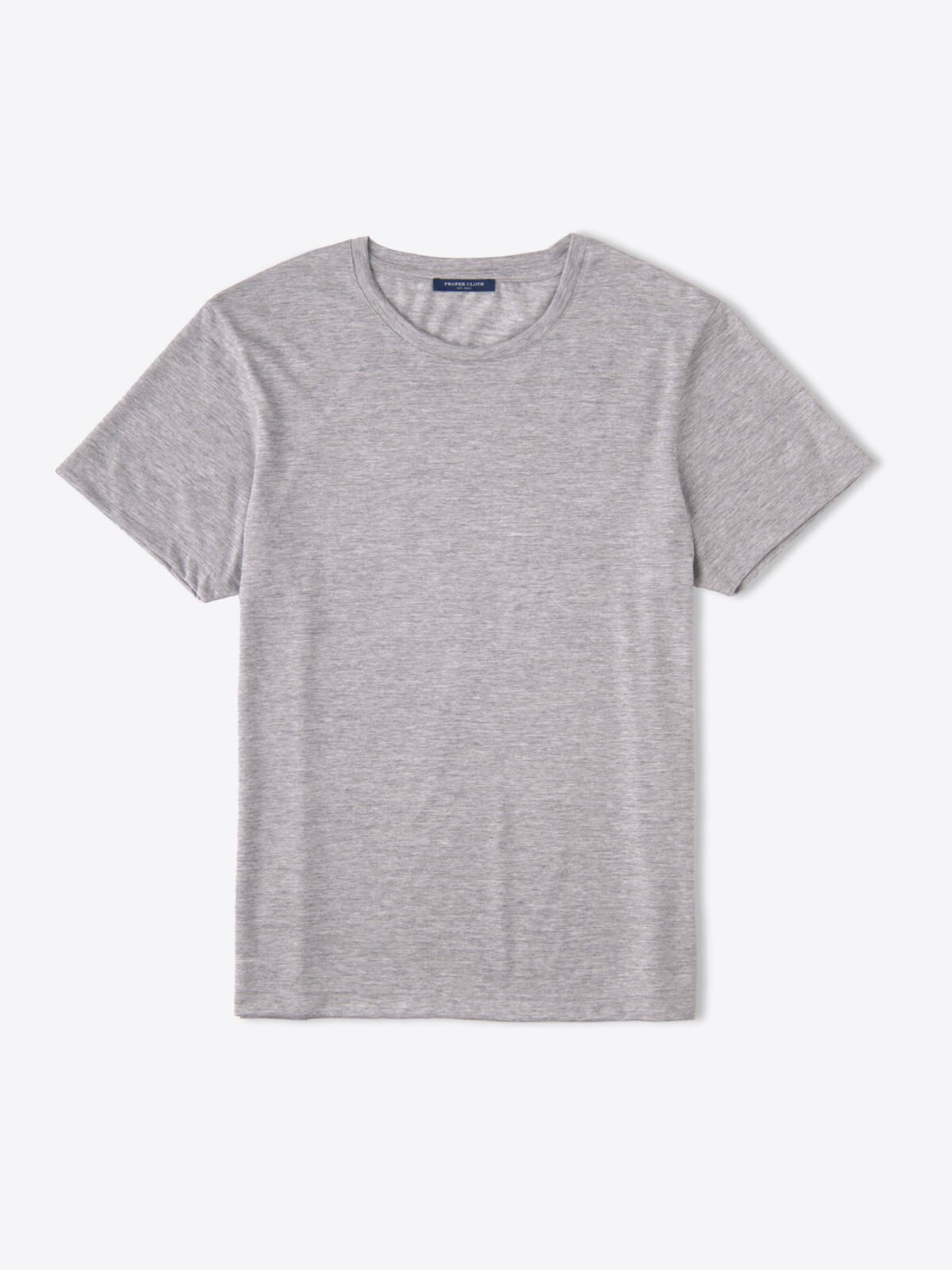 Light Grey Merino Wool and Lyocell T-Shirt