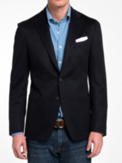 Navy Cashmere Jacket Product Thumbnail 4