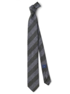Grey and Pine Silk and Wool Grenadine Striped Tie Product Thumbnail 2