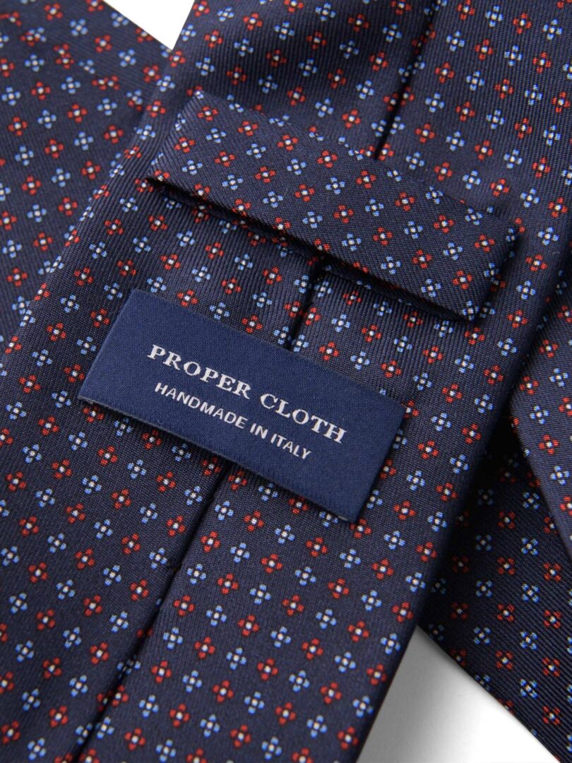 Slate Blue Foulard Madder Silk Tie by Proper Cloth