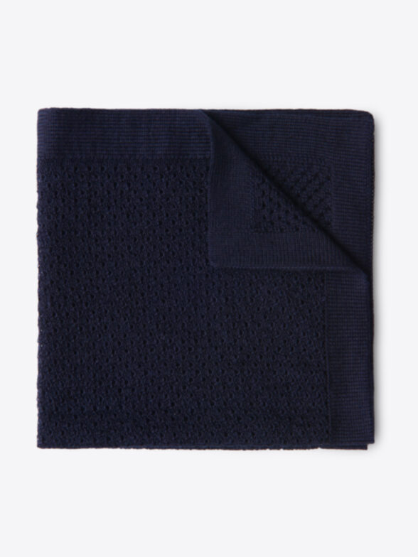 Thumb Photo of Navy Cashmere and Silk Knit Pocket Square