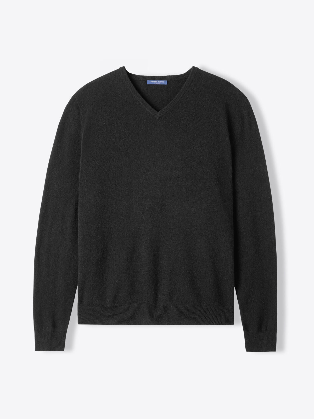 80s スコットランド製 カシミヤ シルク Vネックニット ブラック XL Black Scottish Cashmere V-Neck Sweater - Proper Cloth