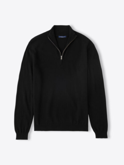Suggested Item: Black Cashmere Half-Zip Sweater
