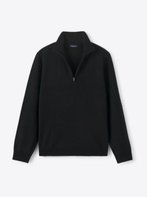 Suggested Item: Black Scottish Cashmere Half-Zip Sweater