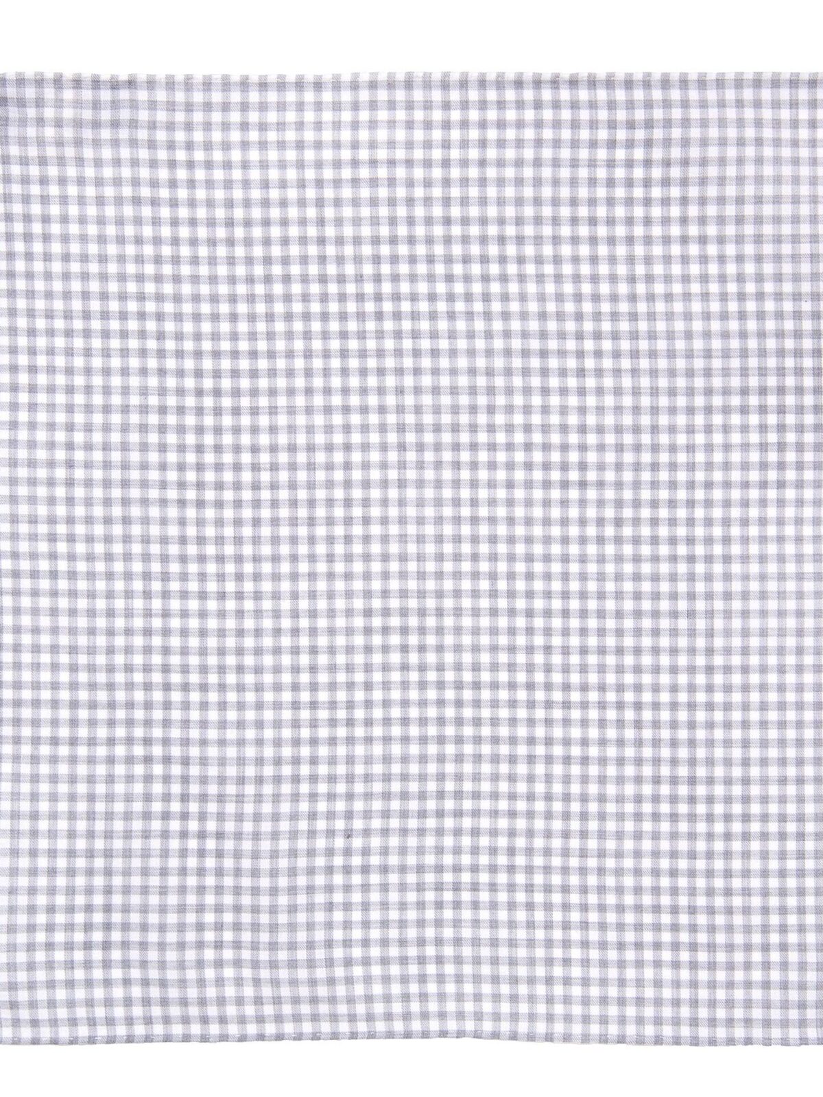 Grey Peached Gingham Pocket Square