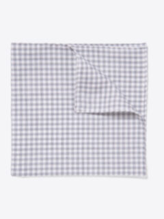 Grey Peached Gingham Pocket Square Product Thumbnail 1