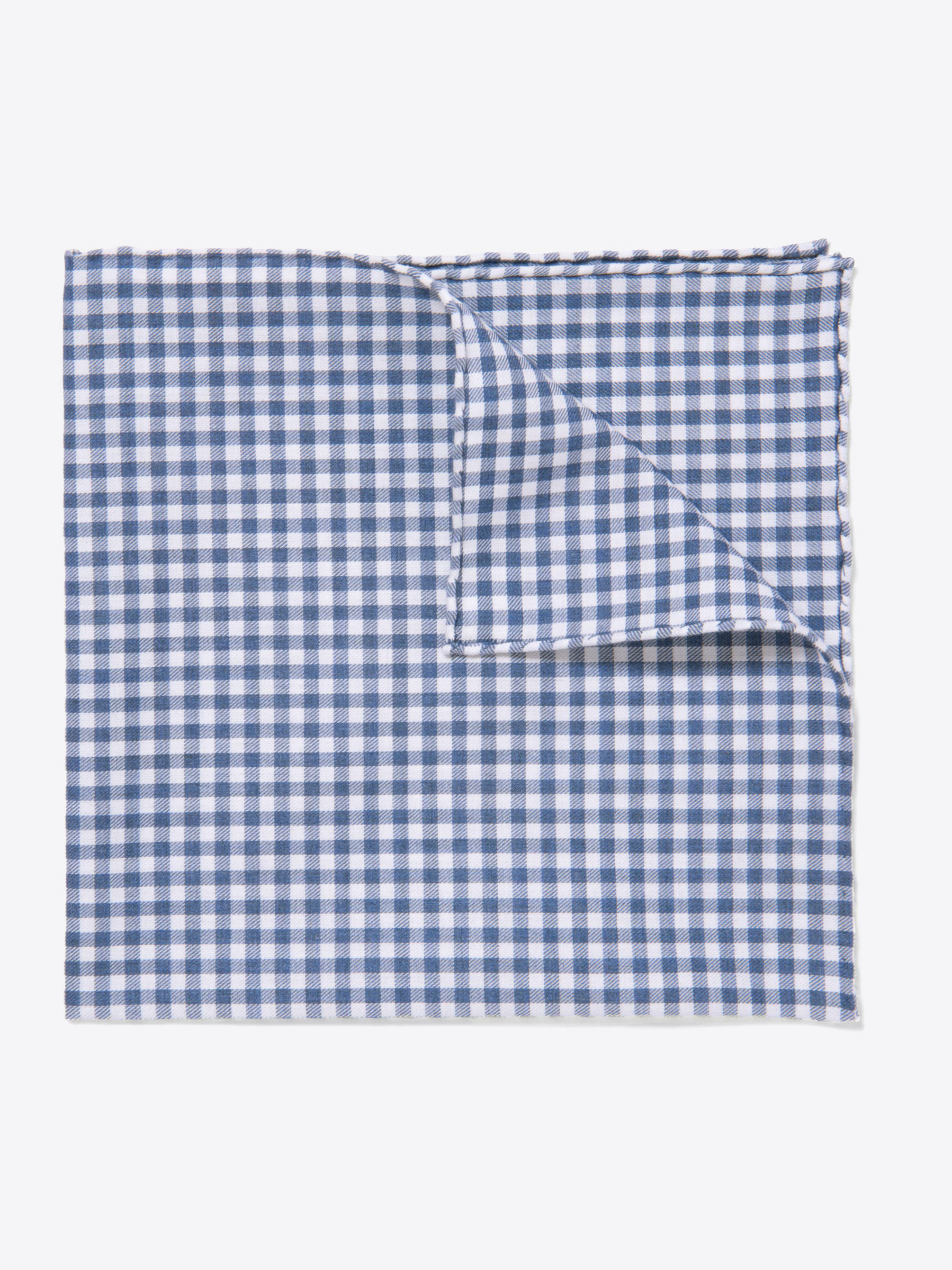 Zoom Image of Slate Peached Gingham Pocket Square
