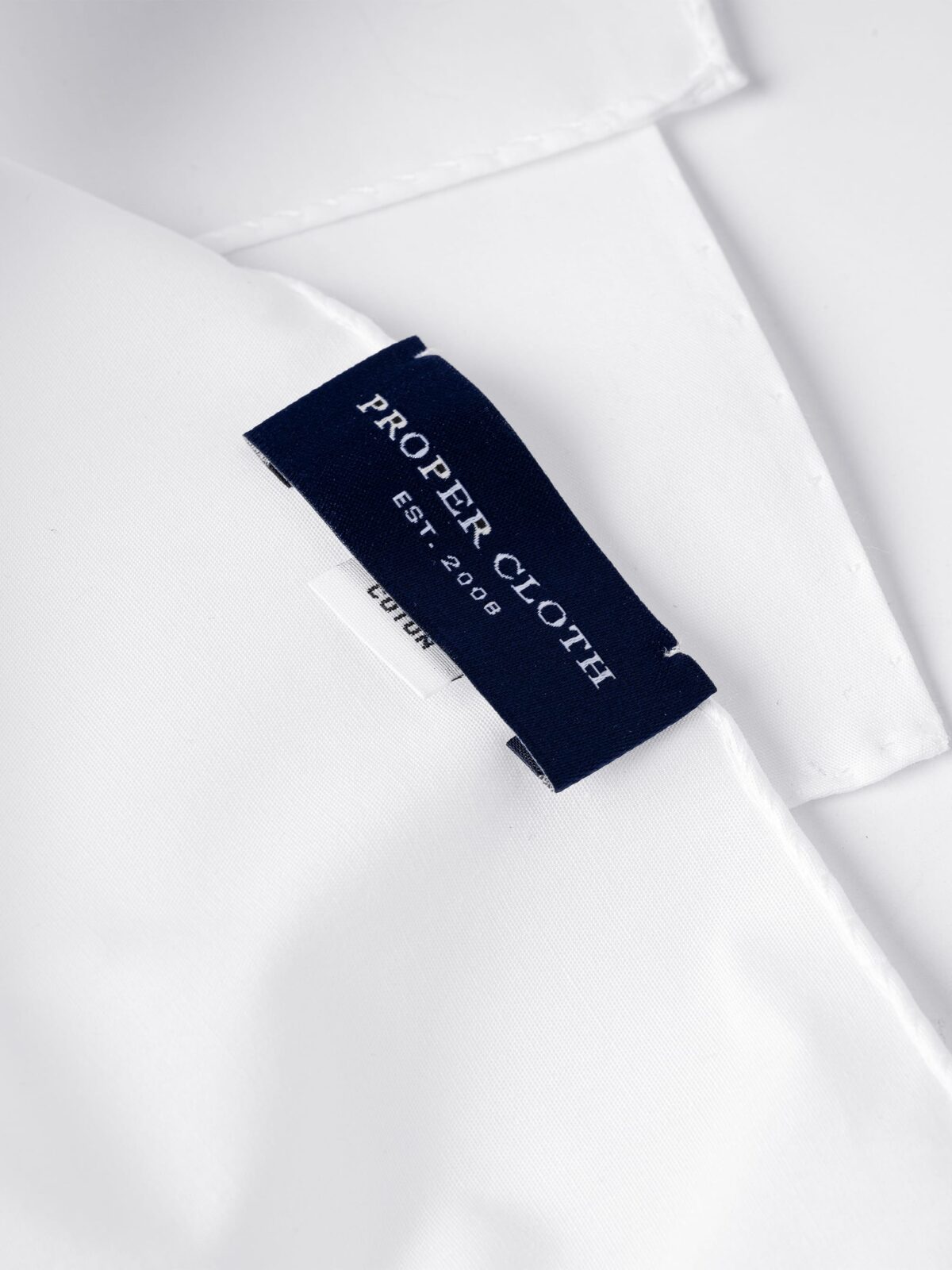 Essential White Cotton Pocket Square by Proper Cloth