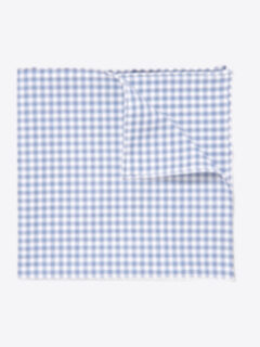 Shop Blue Peached Gingham Pocket Square