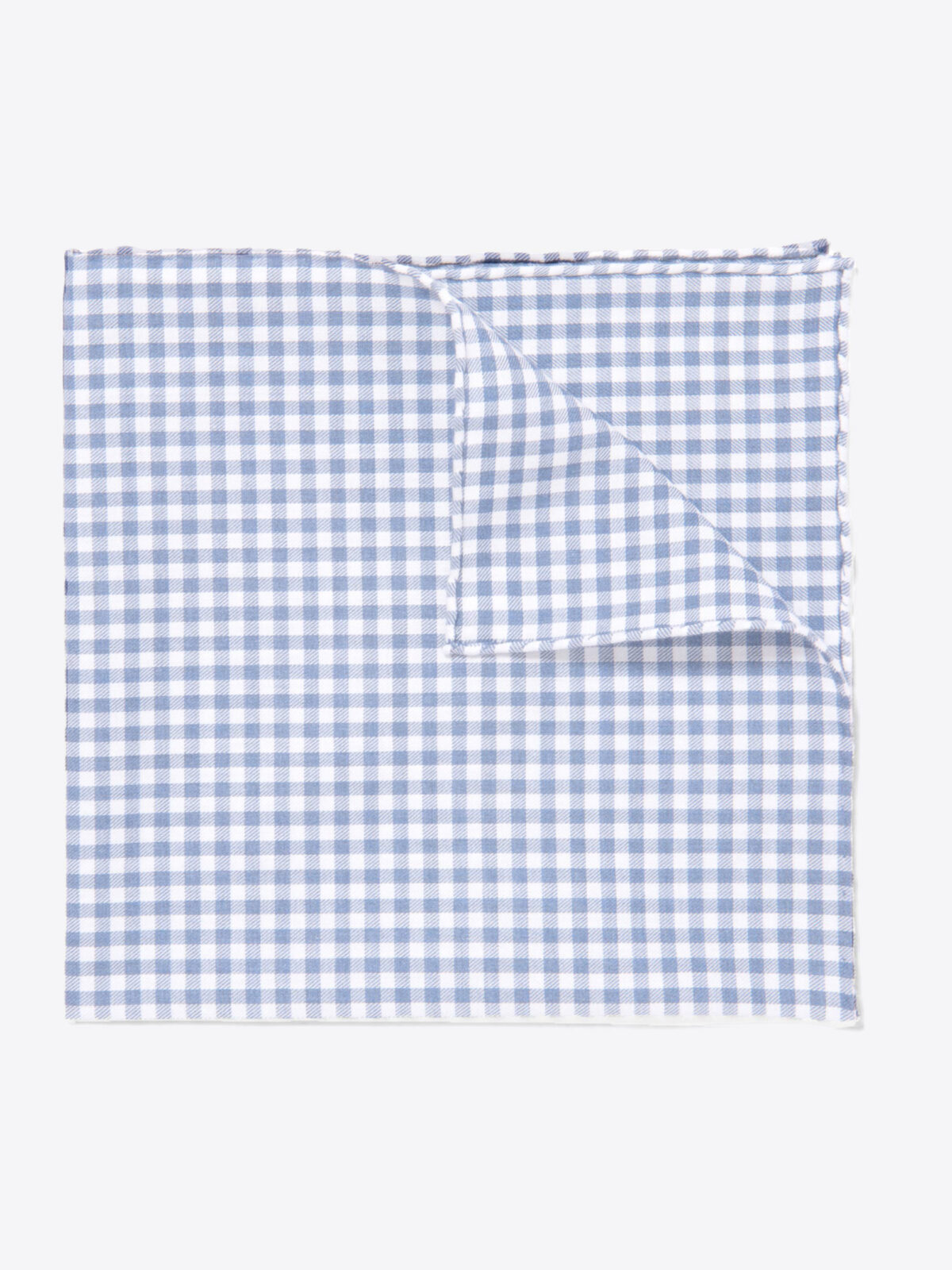 Blue Peached Gingham Pocket Square