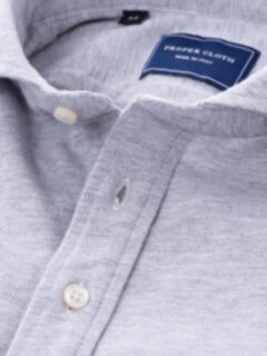 Grey Melange Long Sleeve Polo Product Thumbnail 2
