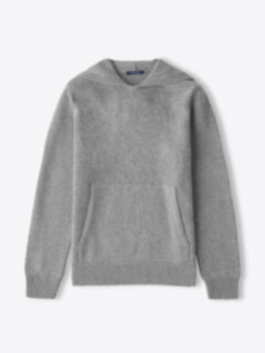 Grey Merino and Cashmere Hoodie Product Thumbnail 1