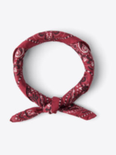 Shop Red Cotton and Silk Paisley Bandana