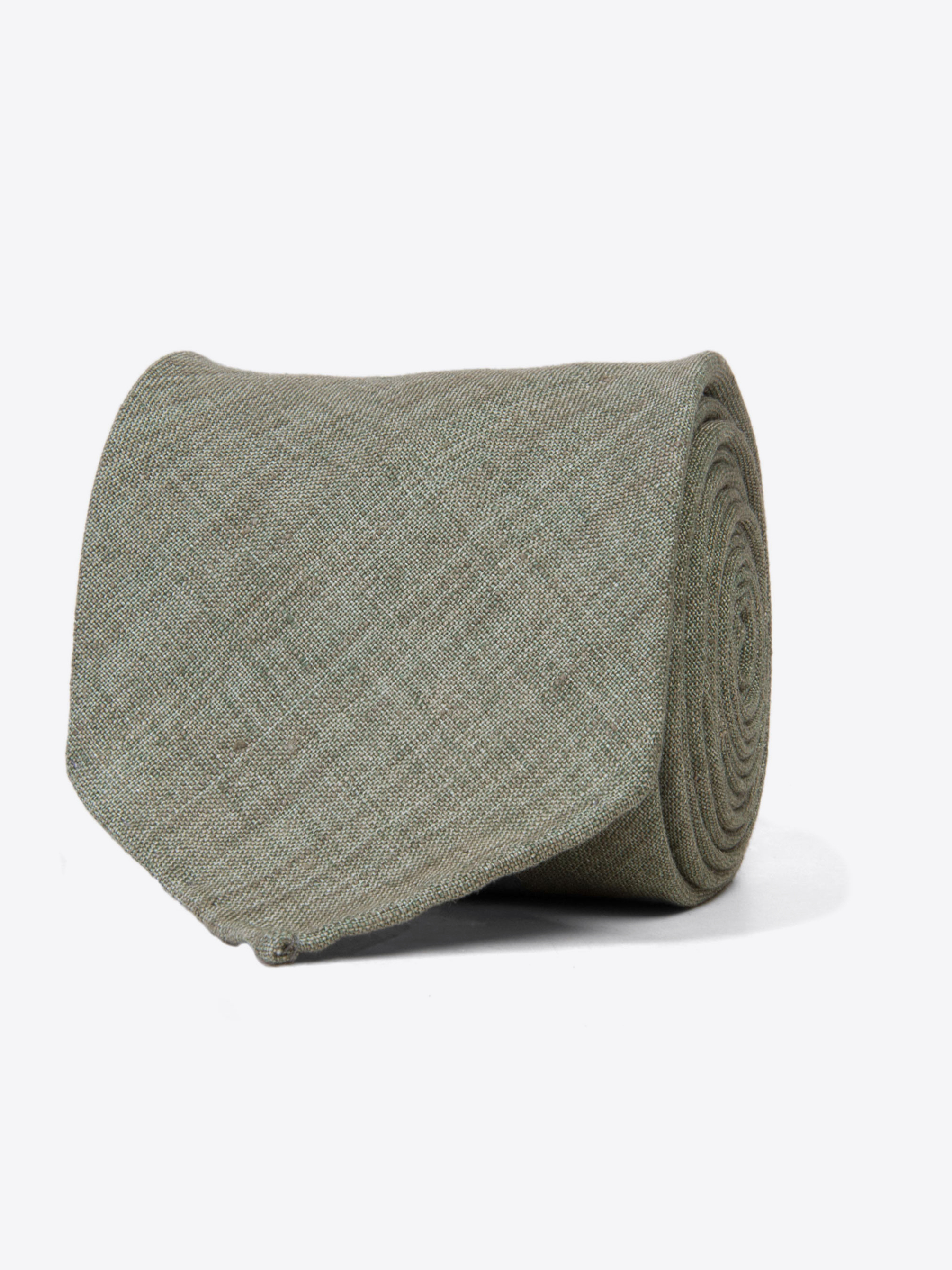 Zoom Image of Portofino Fatigue Green Linen Tie