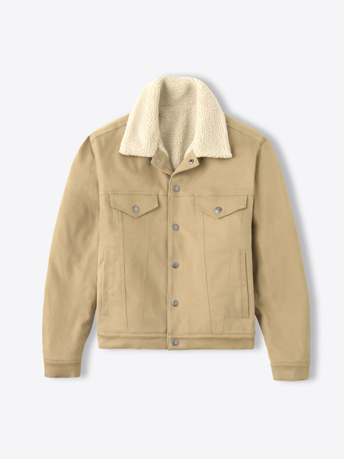 Lafayette Beige Shearling Lined Trucker Jacket - Proper Cloth