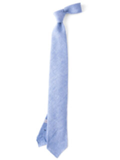 Portofino Blue Linen Tie Product Thumbnail 2