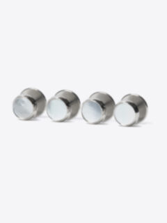 Steel and Mother of Pearl Tuxedo Studs Product Thumbnail 1