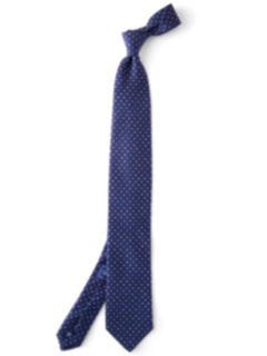 Savoia Navy and Light Blue Floral Dot Tie Product Thumbnail 2