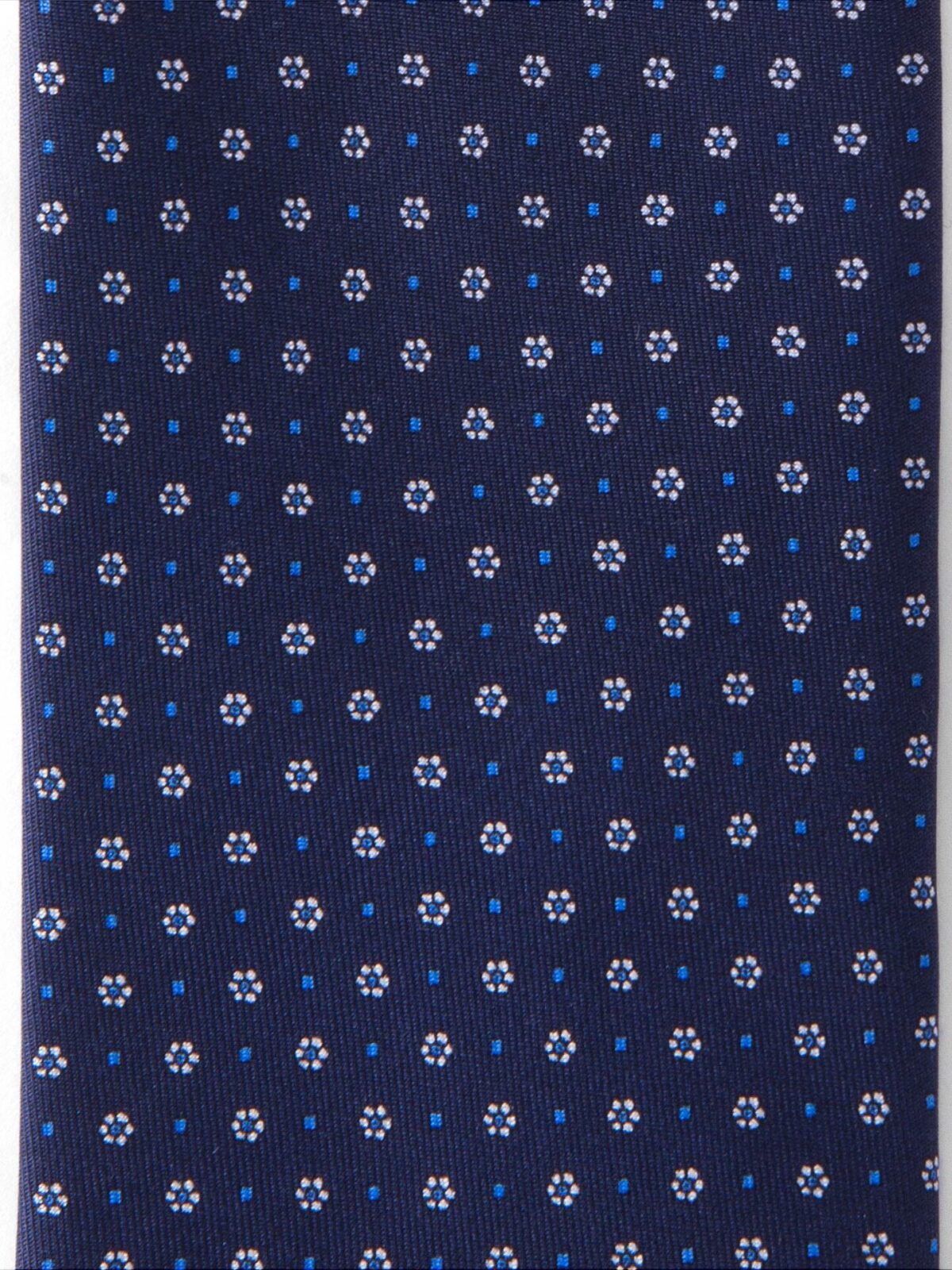 Savoia Navy and Light Blue Floral Dot Tie