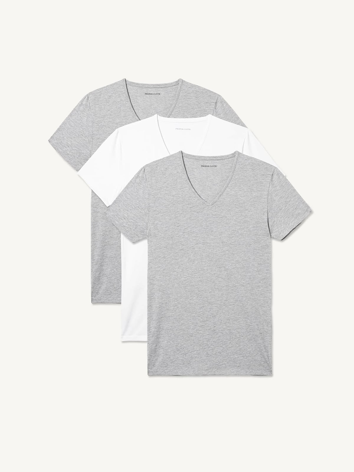 grey undershirt white dress shirt Proper Cloth V-Neck VID50387