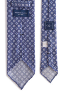 Zoom Thumb Image 4 of Olmo Blue and White Block Print Tie