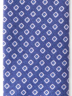 Olmo Blue and White Block Print Tie Product Thumbnail 3