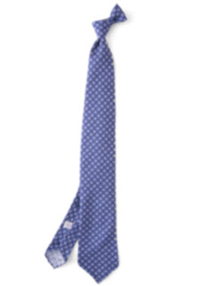 Zoom Thumb Image 2 of Olmo Blue and White Block Print Tie