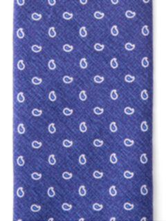 Olmo Blue and White Paisley Print Tie Product Thumbnail 3