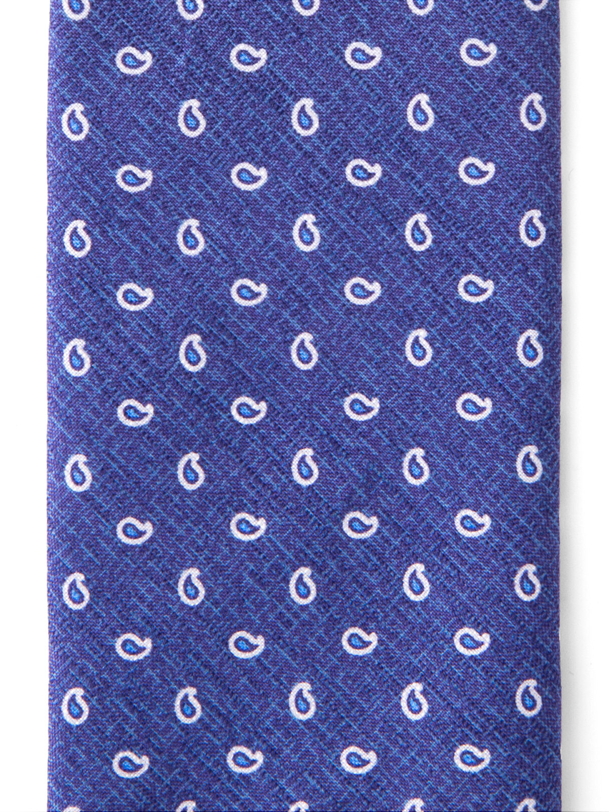 Olmo Blue and White Paisley Print Tie
