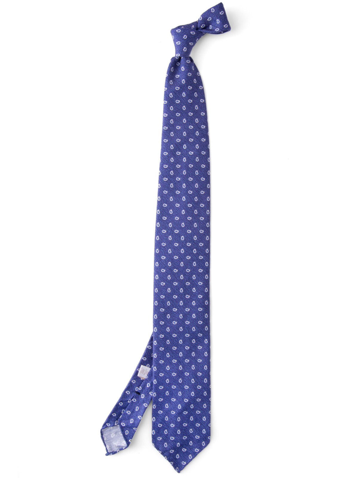 Olmo Blue and White Paisley Print Tie