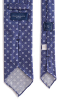 Olmo Blue and White Paisley Print Tie Product Thumbnail 4