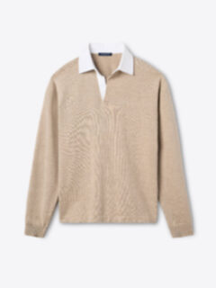 Shop Beige Cotton and Silk Rugby