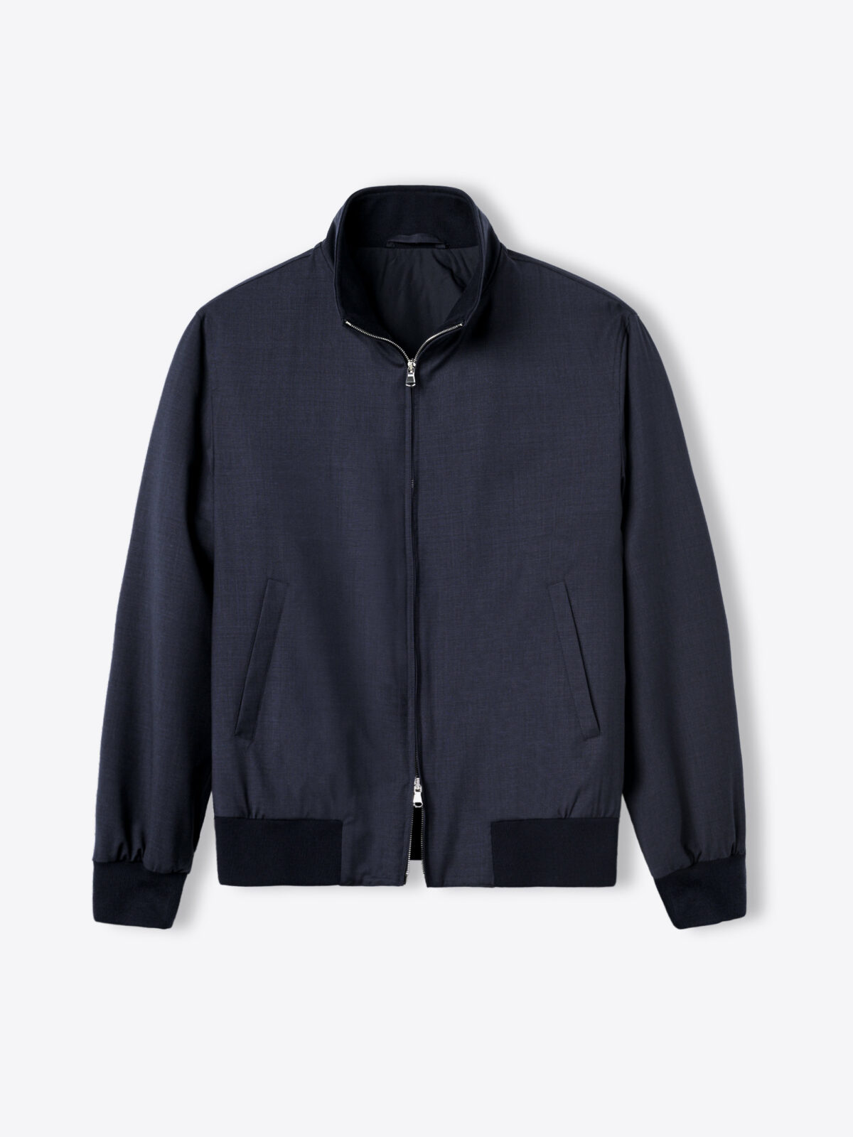Lucca Navy Merino Windbreaker