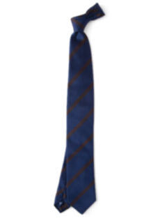 Navy and Brown Satin Stripe Tie Product Thumbnail 2