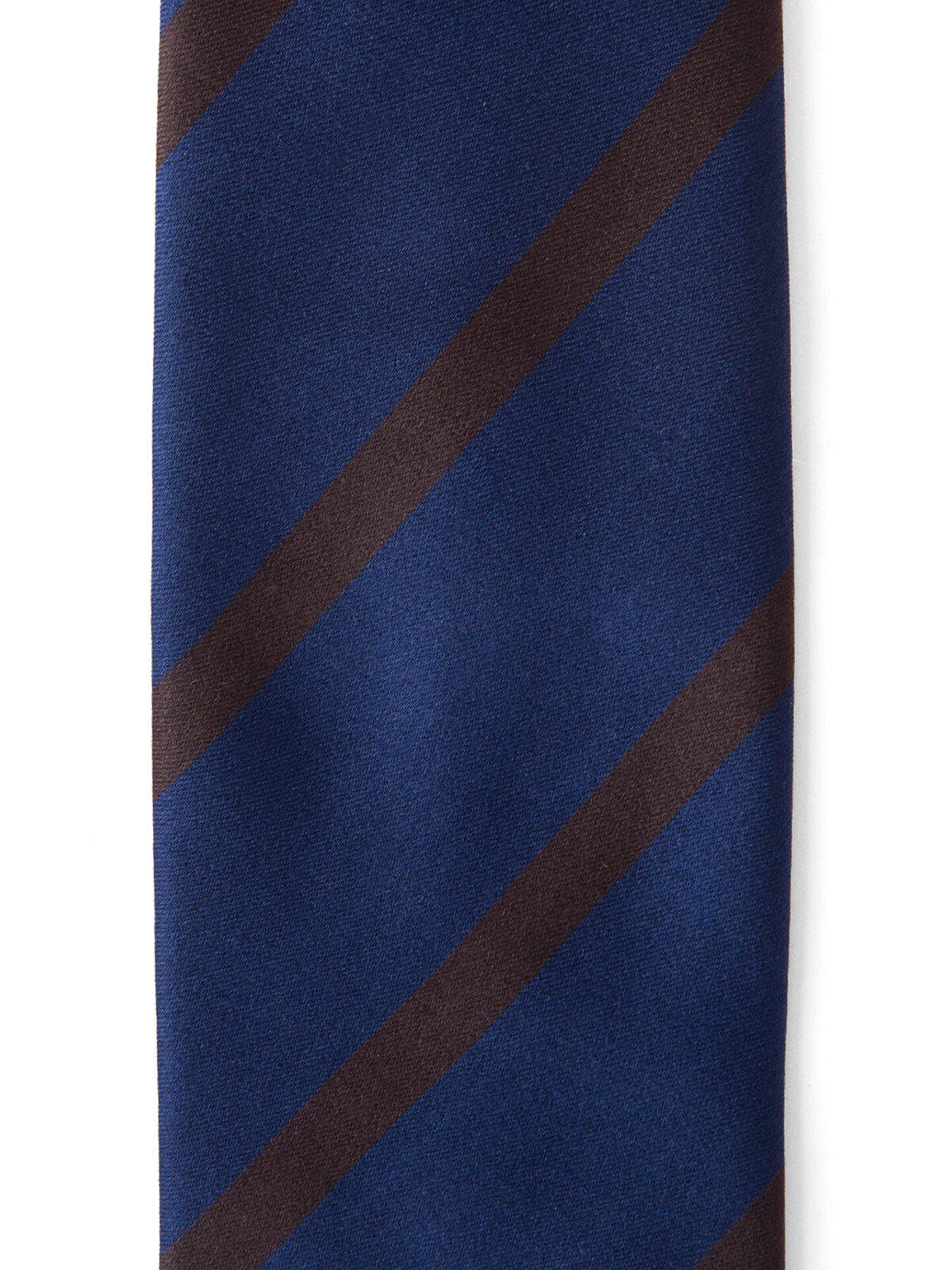 Navy and Brown Satin Stripe Tie