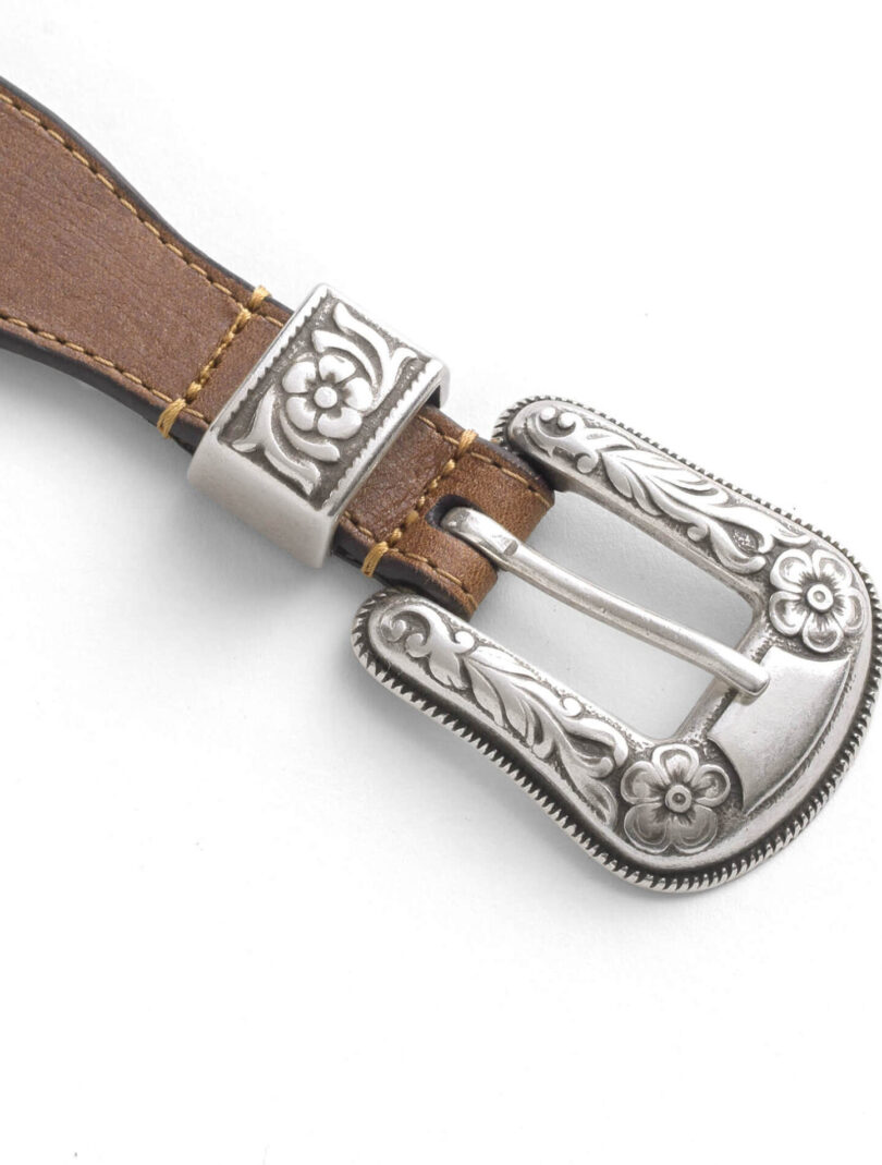 Three Brass Bells- Dk Brown Leather Belt w/ Lg Ring Top & Rivet Bottom -  European Splendor®