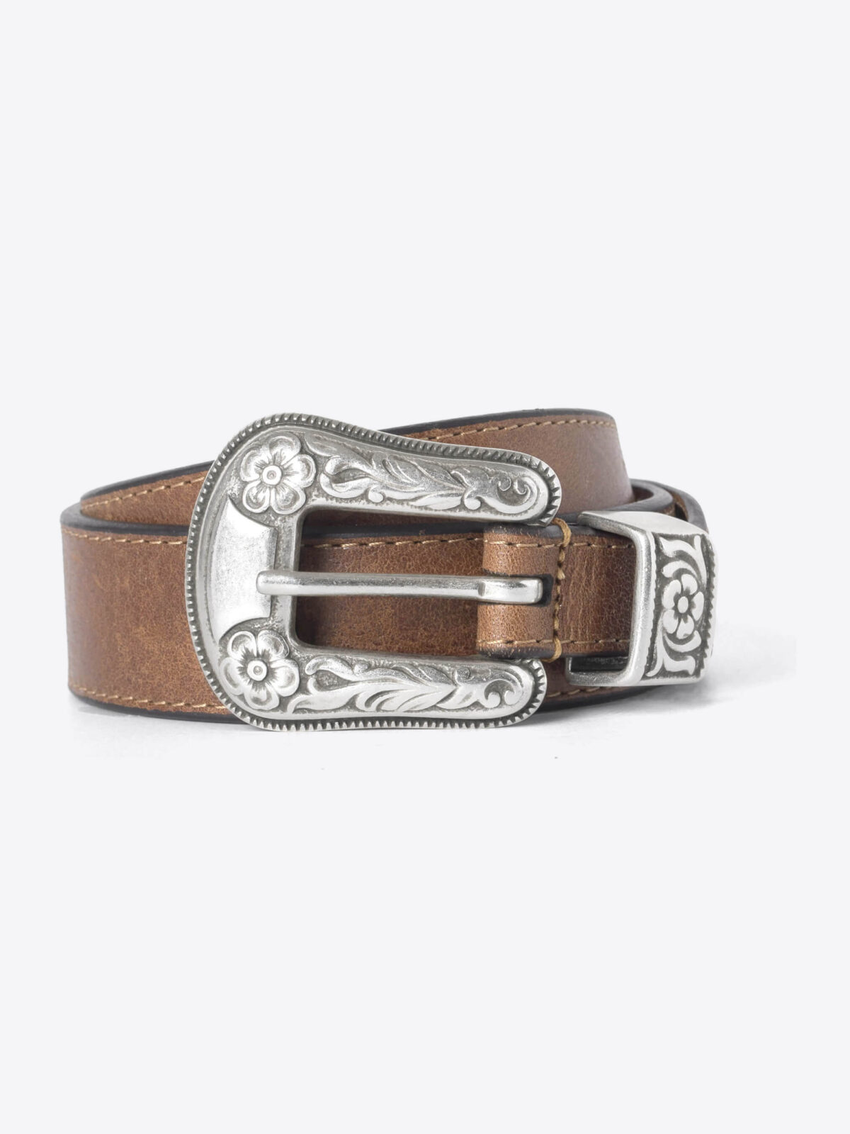 Brown Leather Western Belt - Proper Cloth