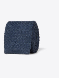 Navy Linen Knit Tie Product Thumbnail 1