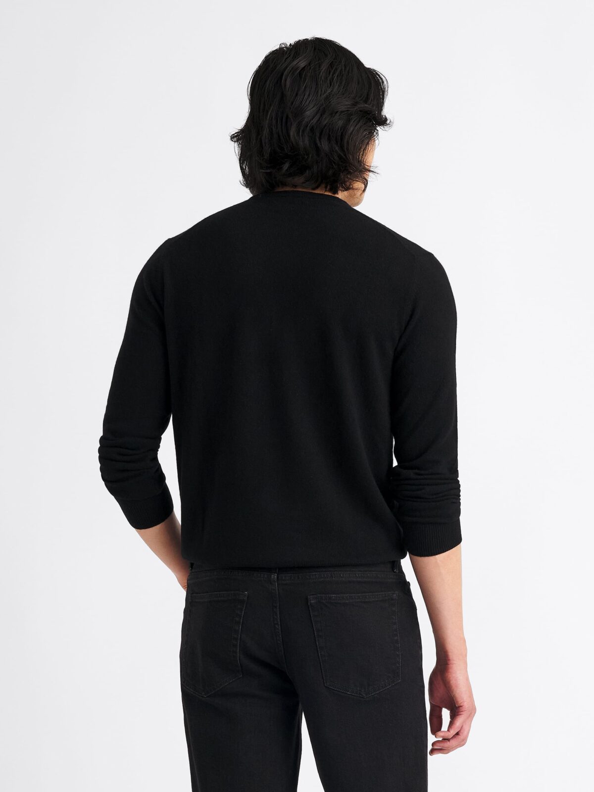 Black Cashmere Crewneck Sweater