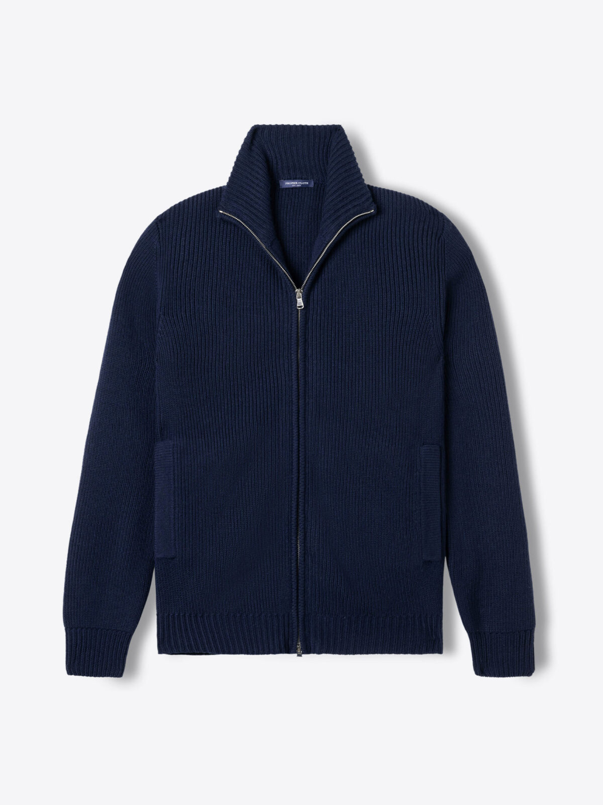 Zachary Prell Navy Blue 100% Merino Wool Full Zip Sweater sale